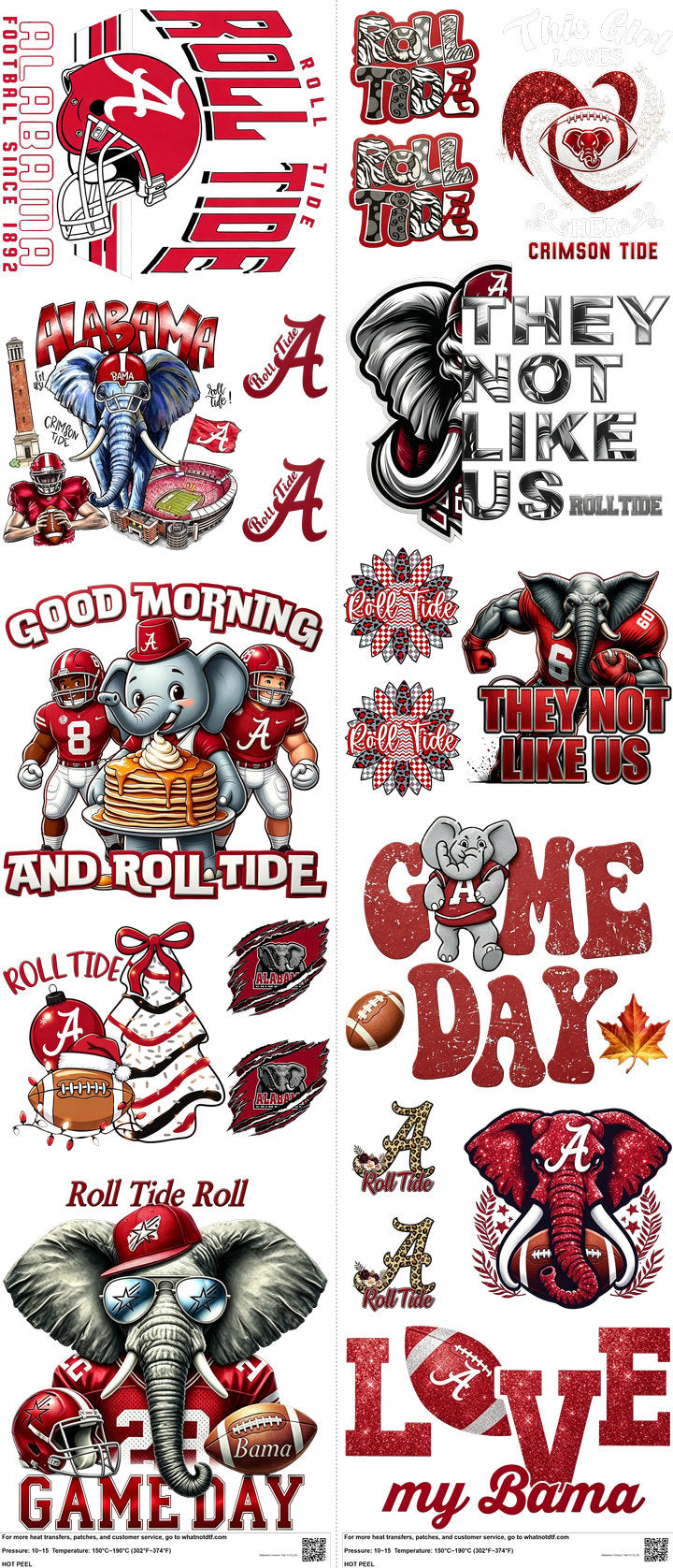 College Football mixed-style heat transfer design set on a 23.5 by 53 inch sheet