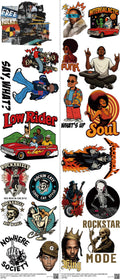 Streetwear Style mixed-style heat transfer design set on a 23.5 by 53 inch sheet