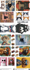Animals mixed-style heat transfer design set on a 23.5 by 53 inch sheet