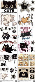 Animals mixed-style heat transfer design set on a 23.5 by 53 inch sheet