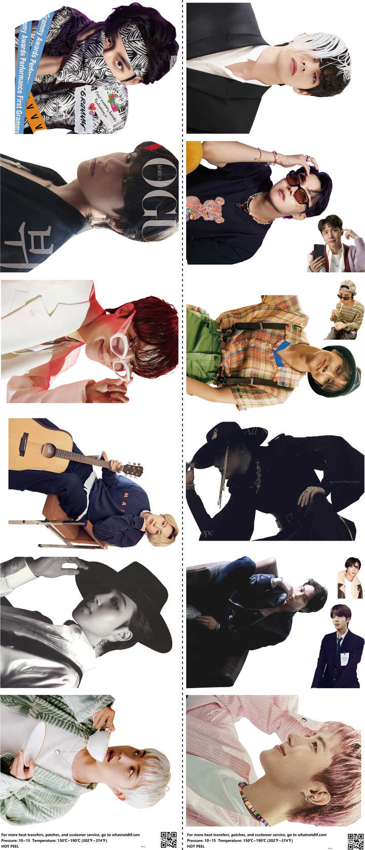 Music-Inspired Art mixed-style heat transfer design set on a 23.5 by 53 inch sheet