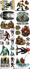 Bigfoot mixed-style heat transfer design set on a 23.5 by 53 inch sheet
