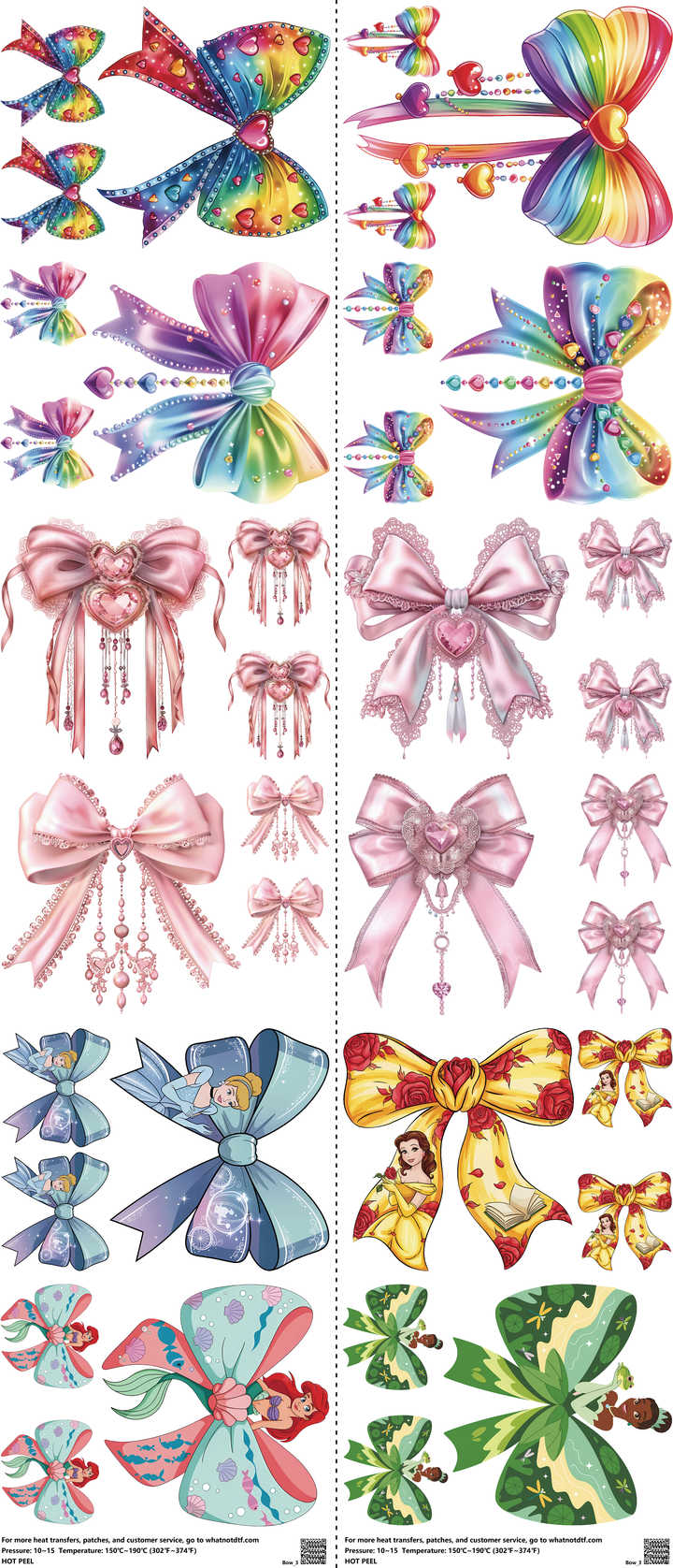 Bow mixed-style heat transfer design set on a 23.5 by 53 inch sheet