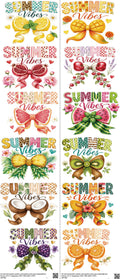 Bow mixed-style heat transfer design set on a 23.5 by 53 inch sheet