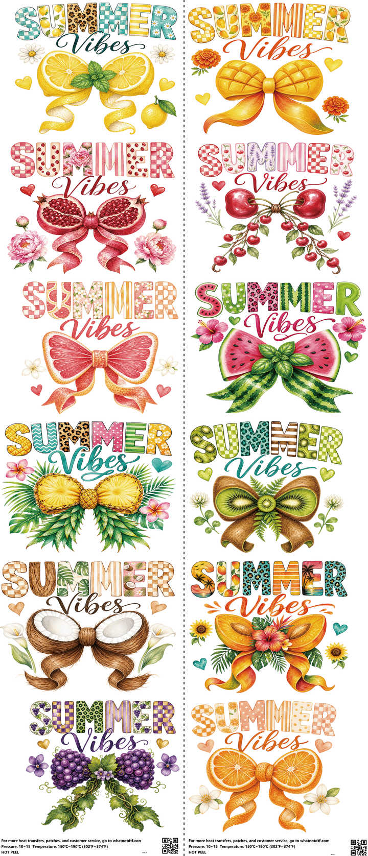 Bow mixed-style heat transfer design set on a 23.5 by 53 inch sheet