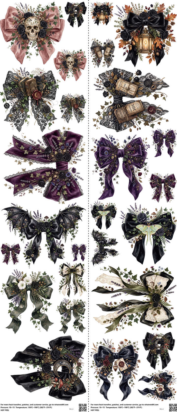 Bow mixed-style heat transfer design set on a 23.5 by 53 inch sheet