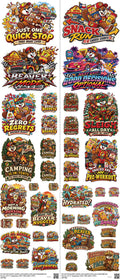 Food & Drink Style mixed-style heat transfer design set on a 23.5 by 53 inch sheet