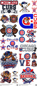 Baseball mixed-style heat transfer design set on a 23.5 by 53 inch sheet