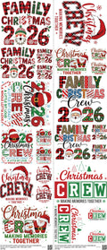 Christmas mixed-style heat transfer design set on a 23.5 by 53 inch sheet