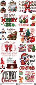 Christmas H7 mixed-style heat transfer design set on a 23.5 by 53 inch sheet