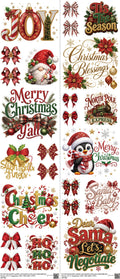 Christmas H8 mixed-style heat transfer design set on a 23.5 by 53 inch sheet