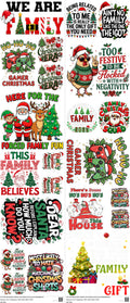 Christmas H9 mixed-style heat transfer design set on a 23.5 by 53 inch sheet
