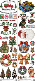 Christmas Z12 mixed-style heat transfer design set on a 23.5 by 53 inch sheet