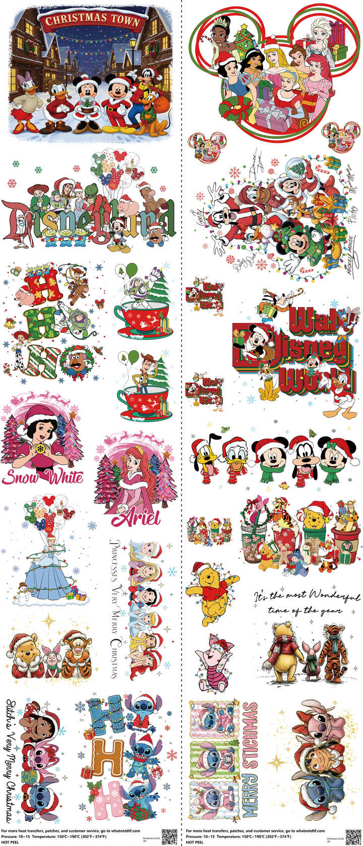Christmas Z13 mixed-style heat transfer design set on a 23.5 by 53 inch sheet