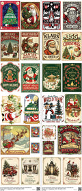 Christmas mixed-style heat transfer design set on a 23.5 by 53 inch sheet