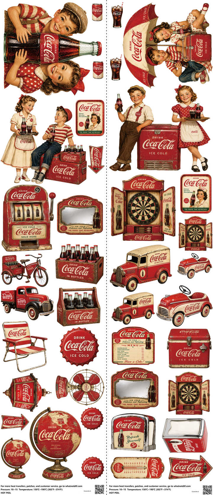 Food & Drink Style mixed-style heat transfer design set on a 23.5 by 53 inch sheet