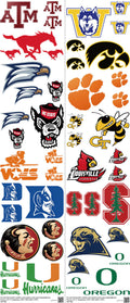 College Football mixed-style heat transfer design set on a 23.5 by 53 inch sheet