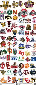 College Football mixed-style heat transfer design set on a 23.5 by 53 inch sheet