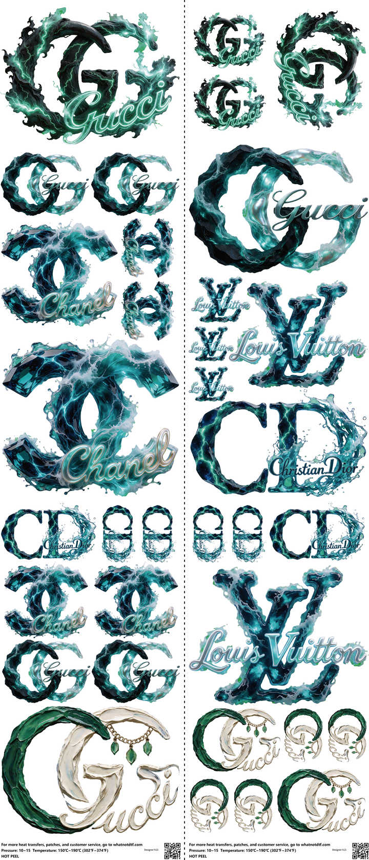 Streetwear Style mixed-style heat transfer design set on a 23.5 by 53 inch sheet