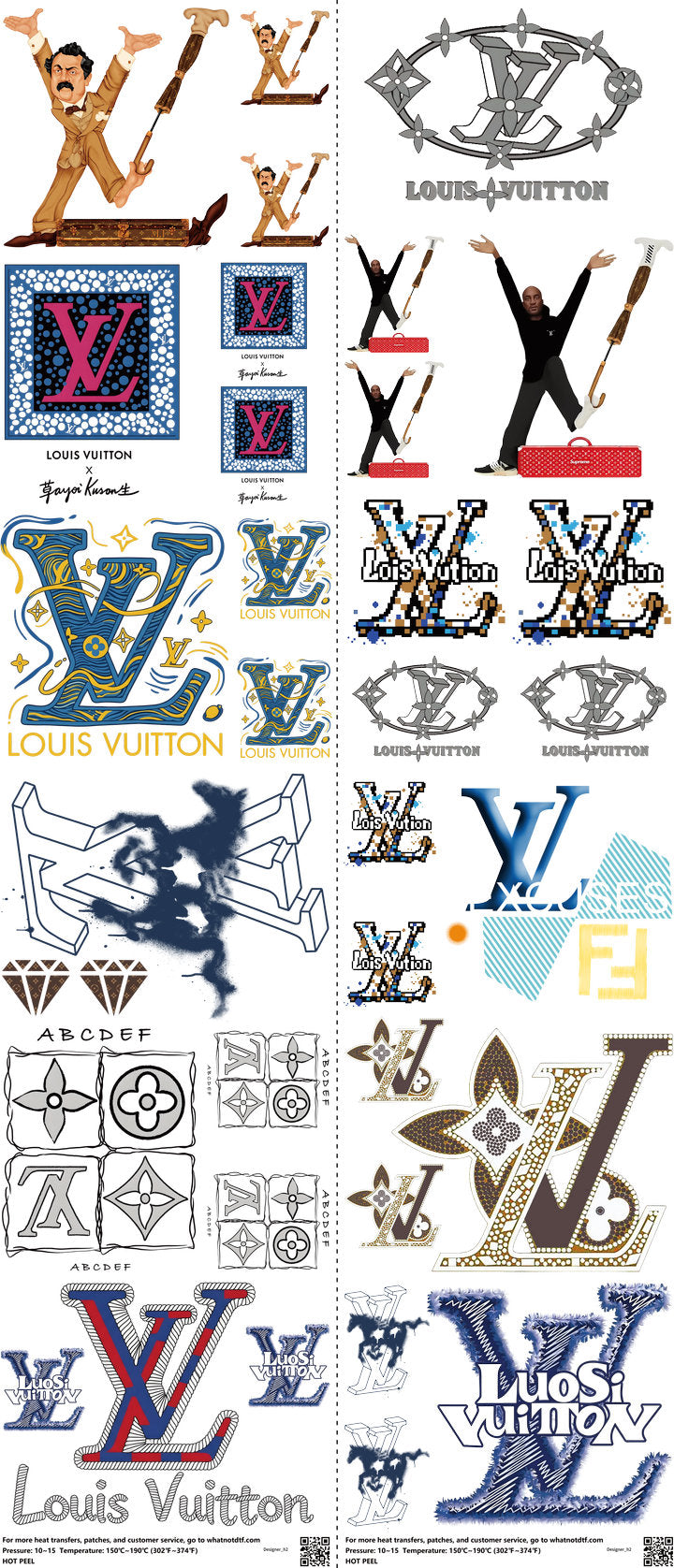 Streetwear Style mixed-style heat transfer design set on a 23.5 by 53 inch sheet