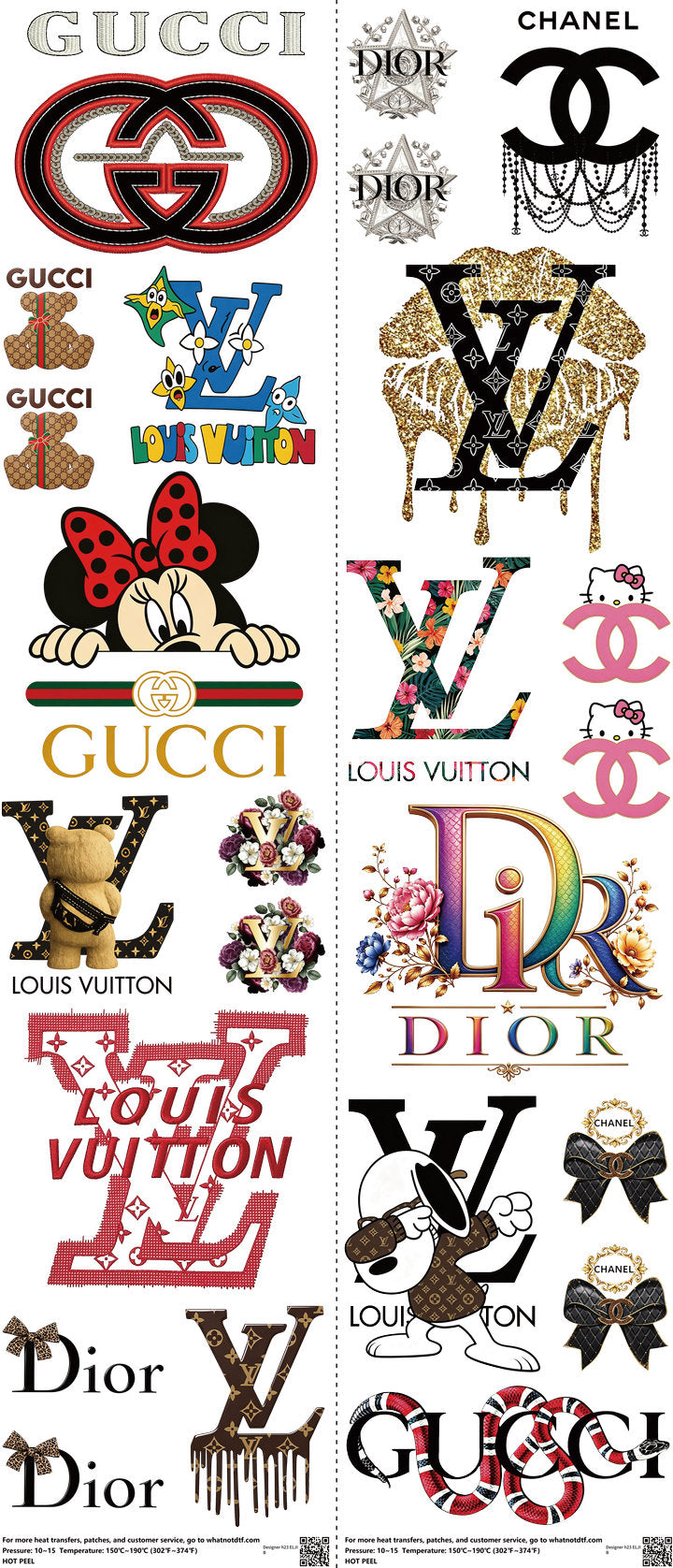 Streetwear Style mixed-style heat transfer design set on a 23.5 by 53 inch sheet