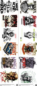 Dollars mixed-style heat transfer design set on a 23.5 by 53 inch sheet