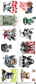 Dollars mixed-style heat transfer design set on a 23.5 by 53 inch sheet