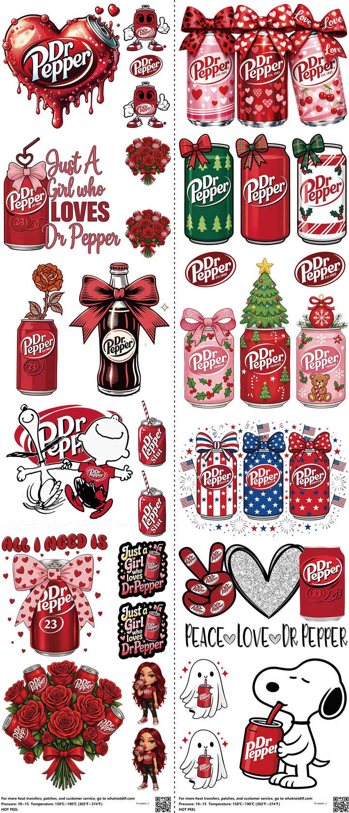 Food & Drink Style mixed-style heat transfer design set on a 23.5 by 53 inch sheet