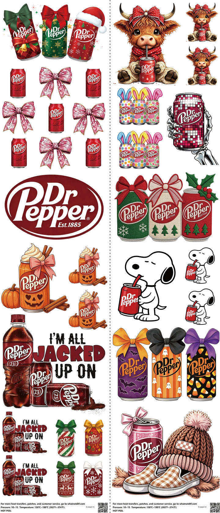 Food & Drink Style mixed-style heat transfer design set on a 23.5 by 53 inch sheet