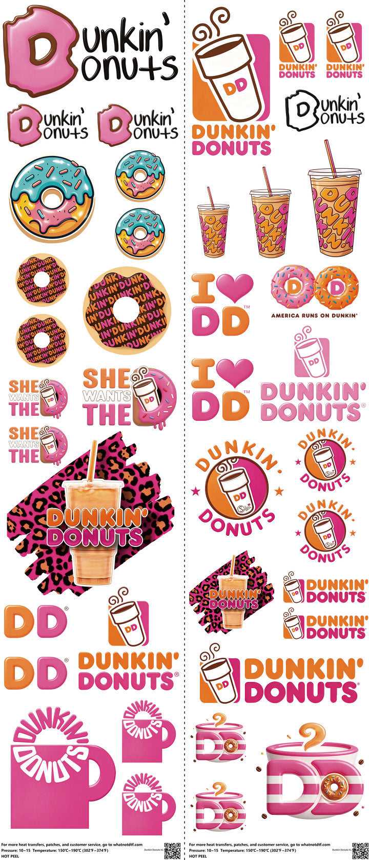 Food & Drink Style mixed-style heat transfer design set on a 23.5 by 53 inch sheet
