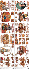 Fall mixed-style heat transfer design set on a 23.5 by 53 inch sheet
