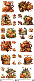 Fall mixed-style heat transfer design set on a 23.5 by 53 inch sheet
