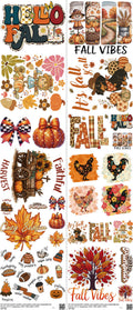 Fall mixed-style heat transfer design set on a 23.5 by 53 inch sheet