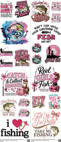 Fishing H3 mixed-style heat transfer design set on a 23.5 by 53 inch sheet