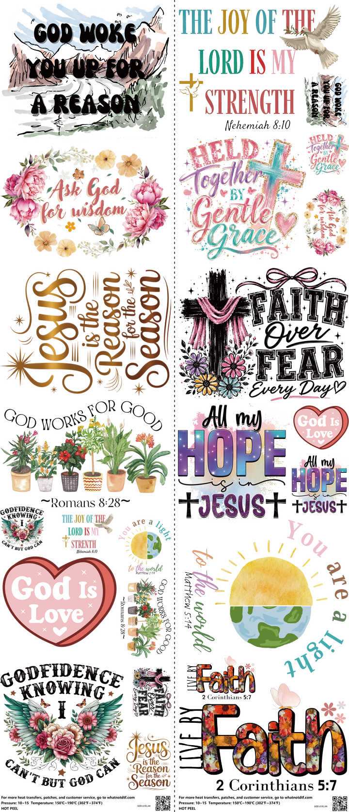 GOD Z3 mixed-style heat transfer design set on a 23.5 by 53 inch sheet