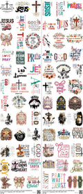 GOD Z4 mixed-style heat transfer design set on a 23.5 by 53 inch sheet