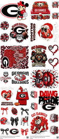College Football mixed-style heat transfer design set on a 23.5 by 53 inch sheet