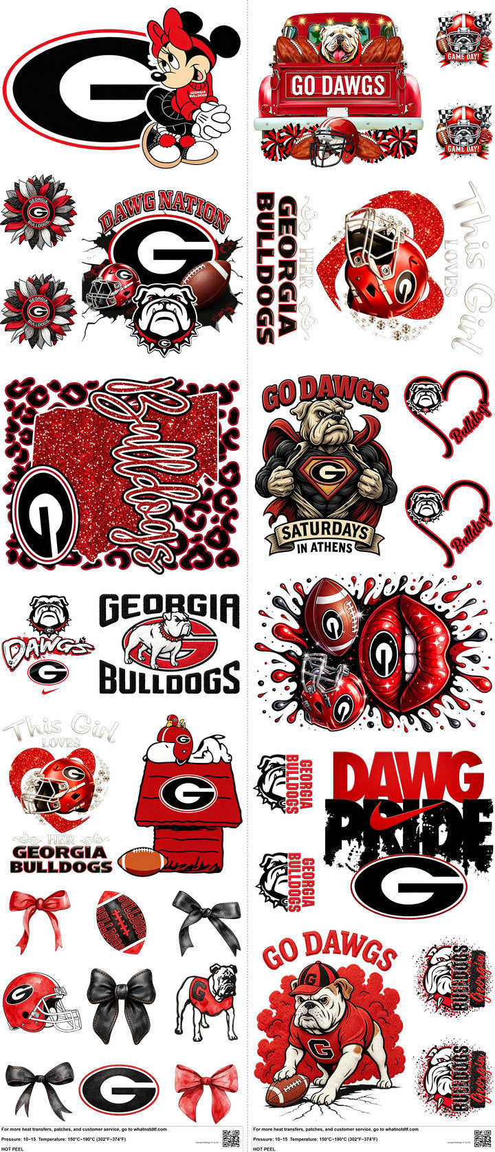 College Football mixed-style heat transfer design set on a 23.5 by 53 inch sheet