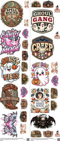 Halloween Ptxy1 mixed-style heat transfer design set on a 23.5 by 53 inch sheet