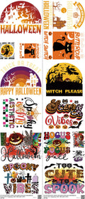 Halloween mixed-style heat transfer design set on a 23.5 by 53 inch sheet