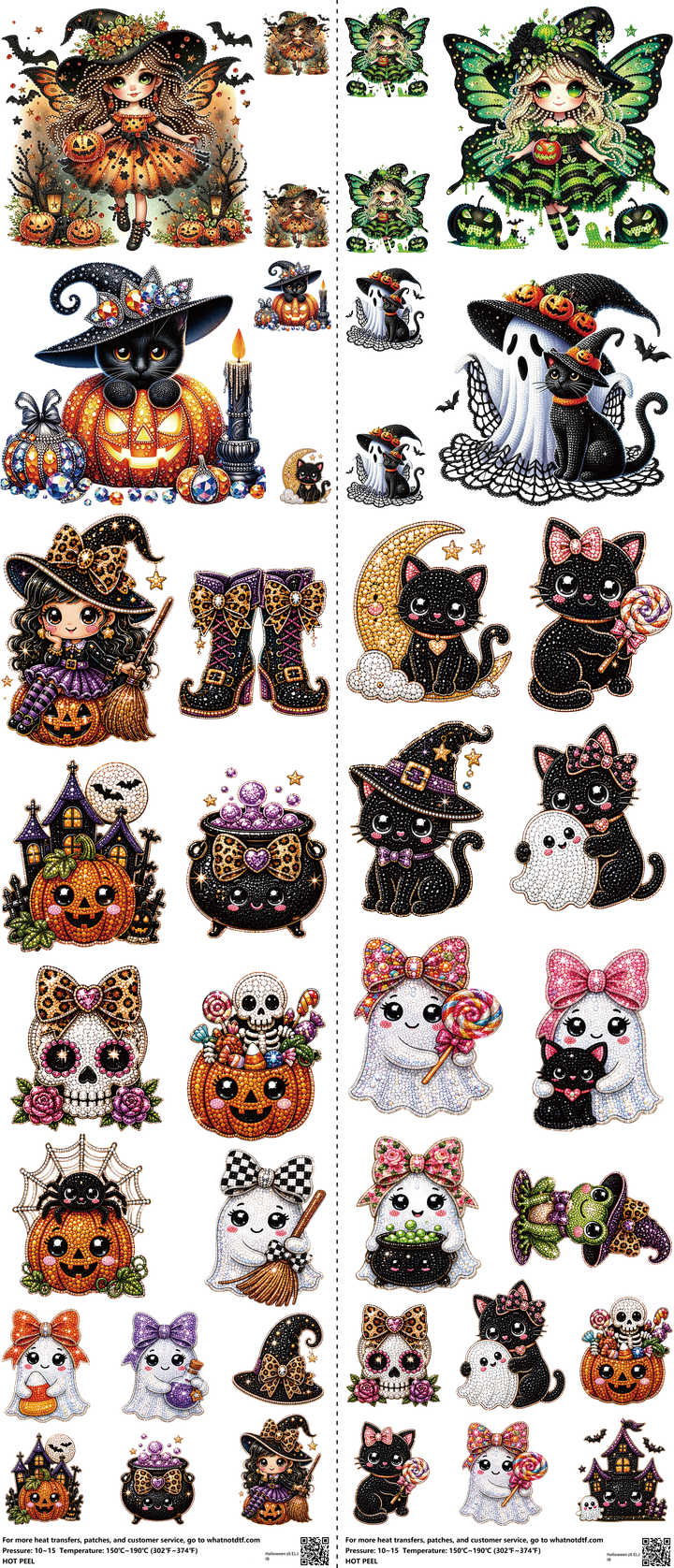 Halloween Z6 mixed-style heat transfer design set on a 23.5 by 53 inch sheet