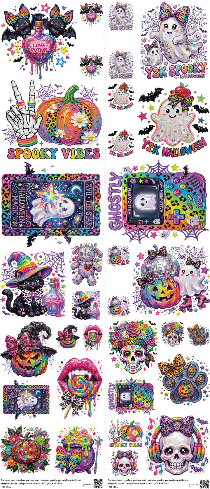 Halloween Z9 mixed-style heat transfer design set on a 23.5 by 53 inch sheet