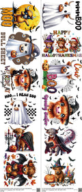 Highland Cow mixed-style heat transfer design set on a 23.5 by 53 inch sheet