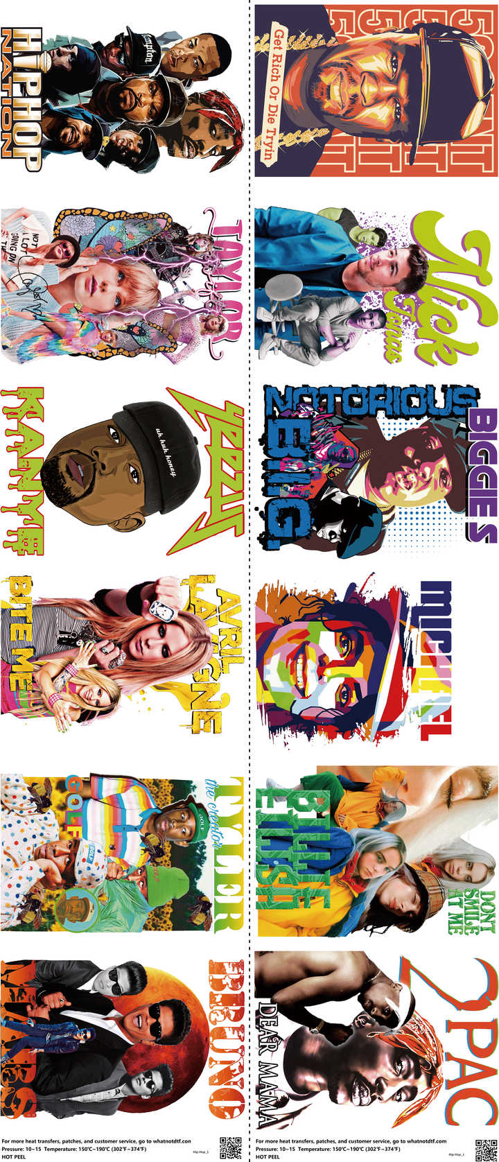 Music-Inspired Art mixed-style heat transfer design set on a 23.5 by 53 inch sheet