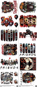 Horror mixed-style heat transfer design set on a 23.5 by 53 inch sheet