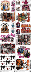 Horror mixed-style heat transfer design set on a 23.5 by 53 inch sheet