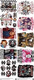 Horror mixed-style heat transfer design set on a 23.5 by 53 inch sheet