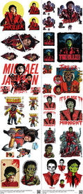Horror mixed-style heat transfer design set on a 23.5 by 53 inch sheet