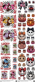Horror mixed-style heat transfer design set on a 23.5 by 53 inch sheet