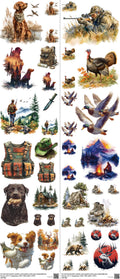 Hunting Z3 mixed-style heat transfer design set on a 23.5 by 53 inch sheet